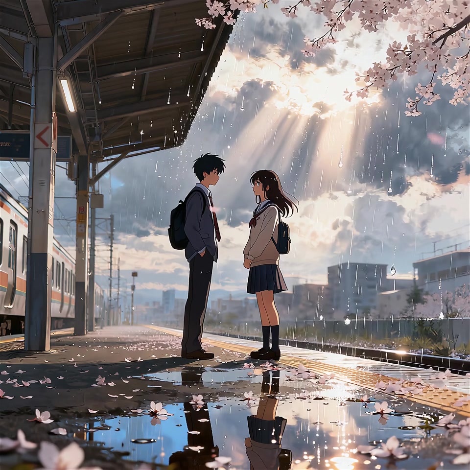 Train Station Romance - AI photo animation example by AnimatePhoto