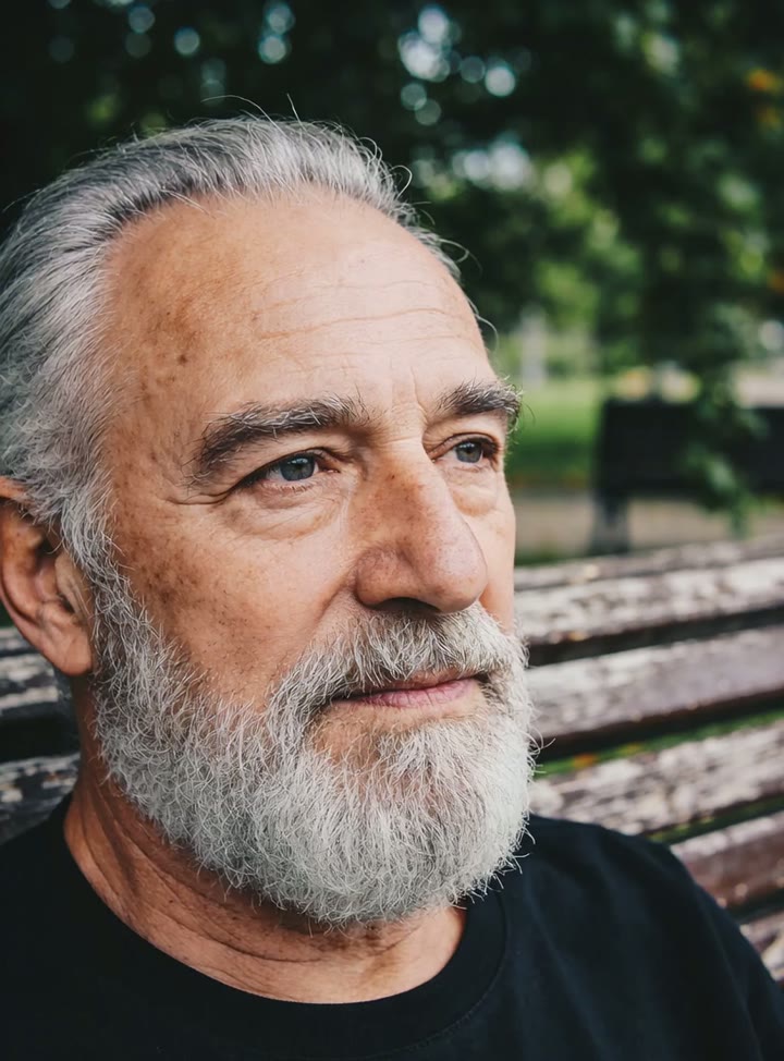 Talking photo example — elderly man portrait
